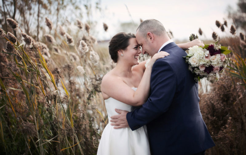 bride and groom portraits on location