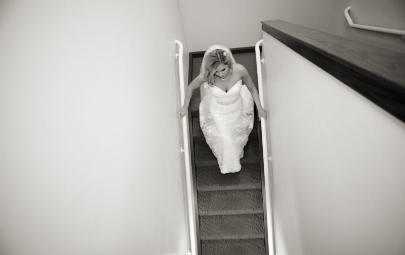 bride on staircase