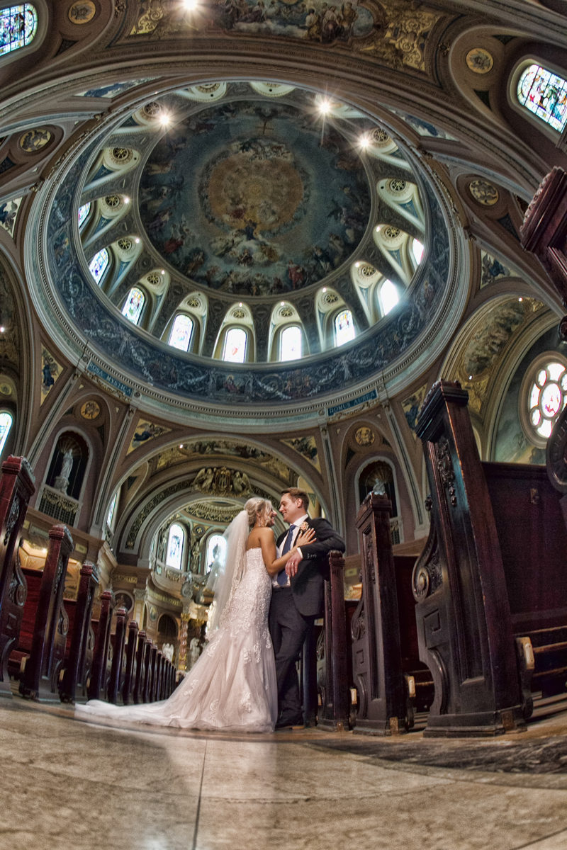 basilica bride and groom
