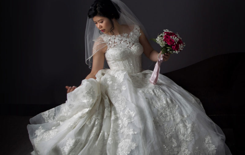 studio bridal portrait