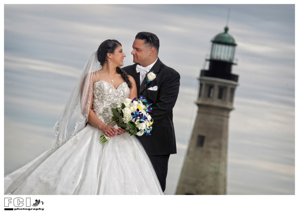 Bride and Groom  - Wedding Day - Erie Basin Marina