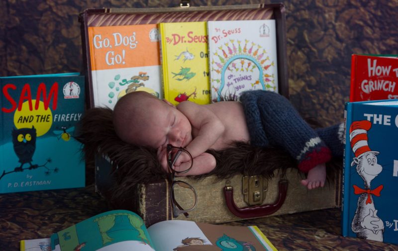 newborn and books